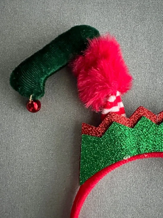 2/$12 🔥 Festive Women’s Elf Headband - Red & Green Holiday Costume Accessory - Picture 3 of 13